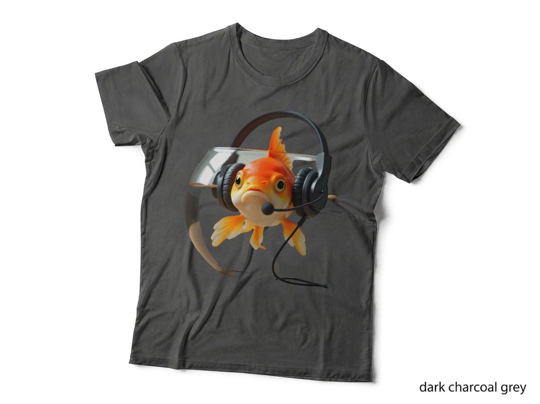 Funny Goldfish with Headset T-Shirt