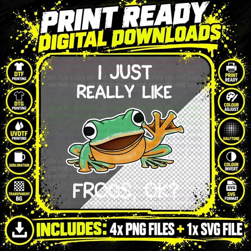 Funny I Just Really Like Frogs Owner Lover Frog Gifts Png SVG Digital Bundle