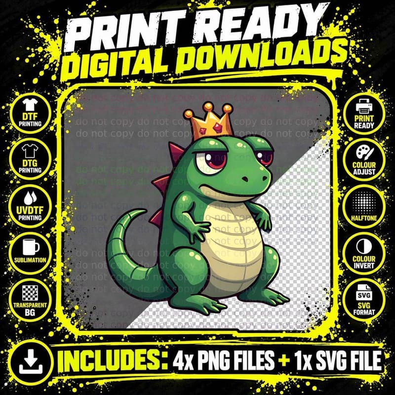 Funny Retro Frog Princess T-Shirt Png SVG Digital Bundle