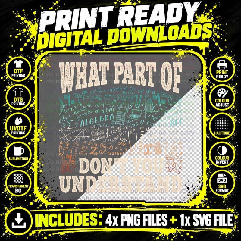 Funny What Part of Math Mathematics Professor Engineer Png SVG Digital Bundle