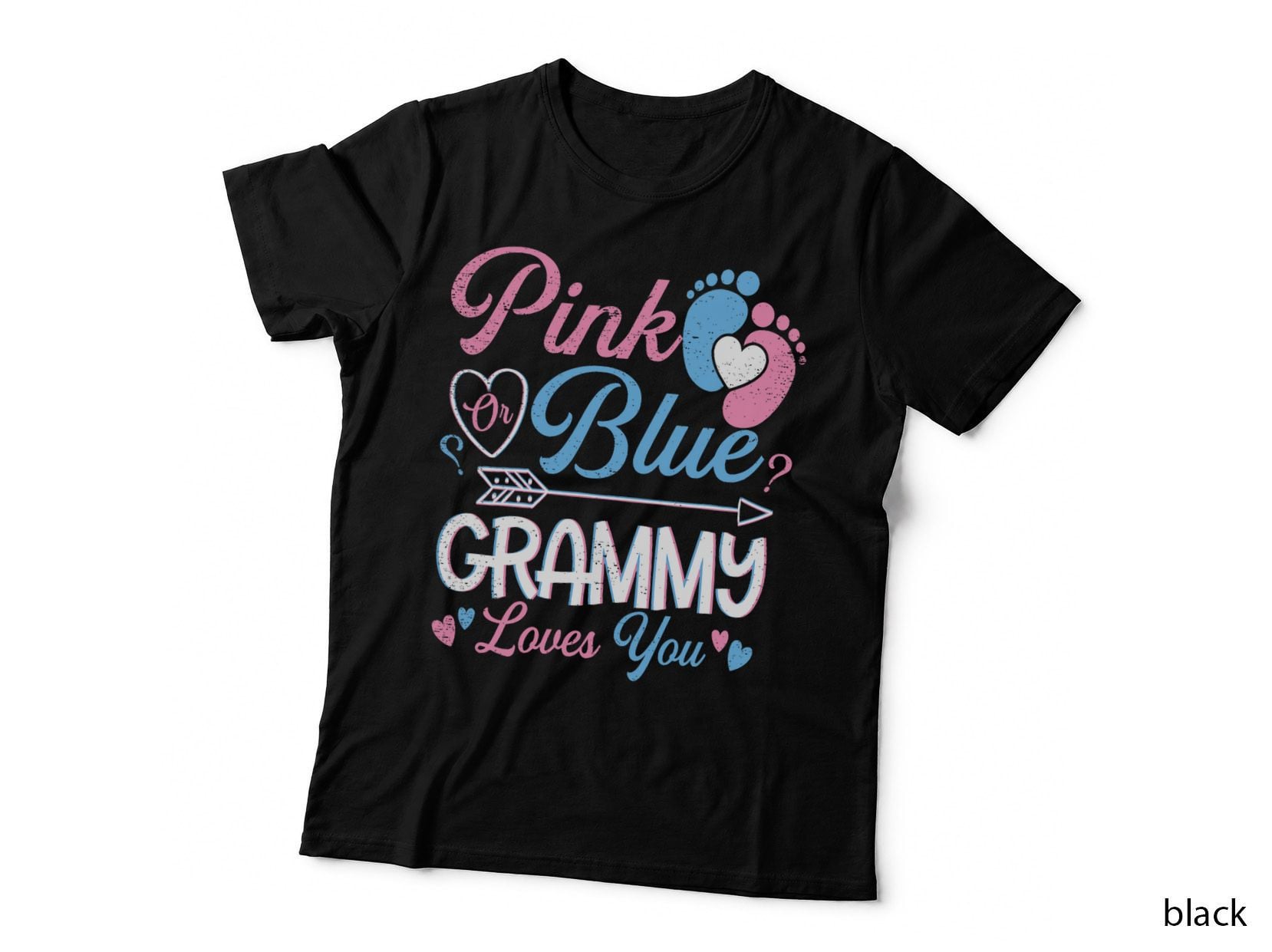 Gender Reveal Pink or Blue Grammy Loves You Funny T-Shirt