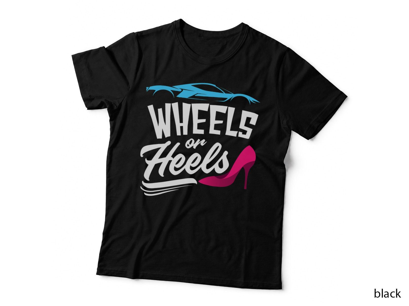 Gender Reveal Wheels or Heels - Funny Baby Shower Gift T-Shirt