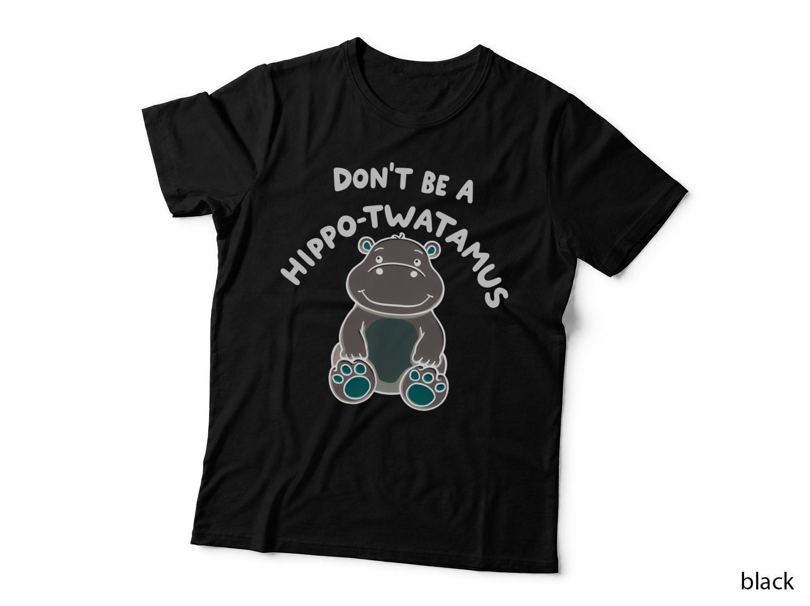 Hippo Twatamus Warning Sarcastic Funny Cheeky Humourous Cartoon Animal T-Shirt