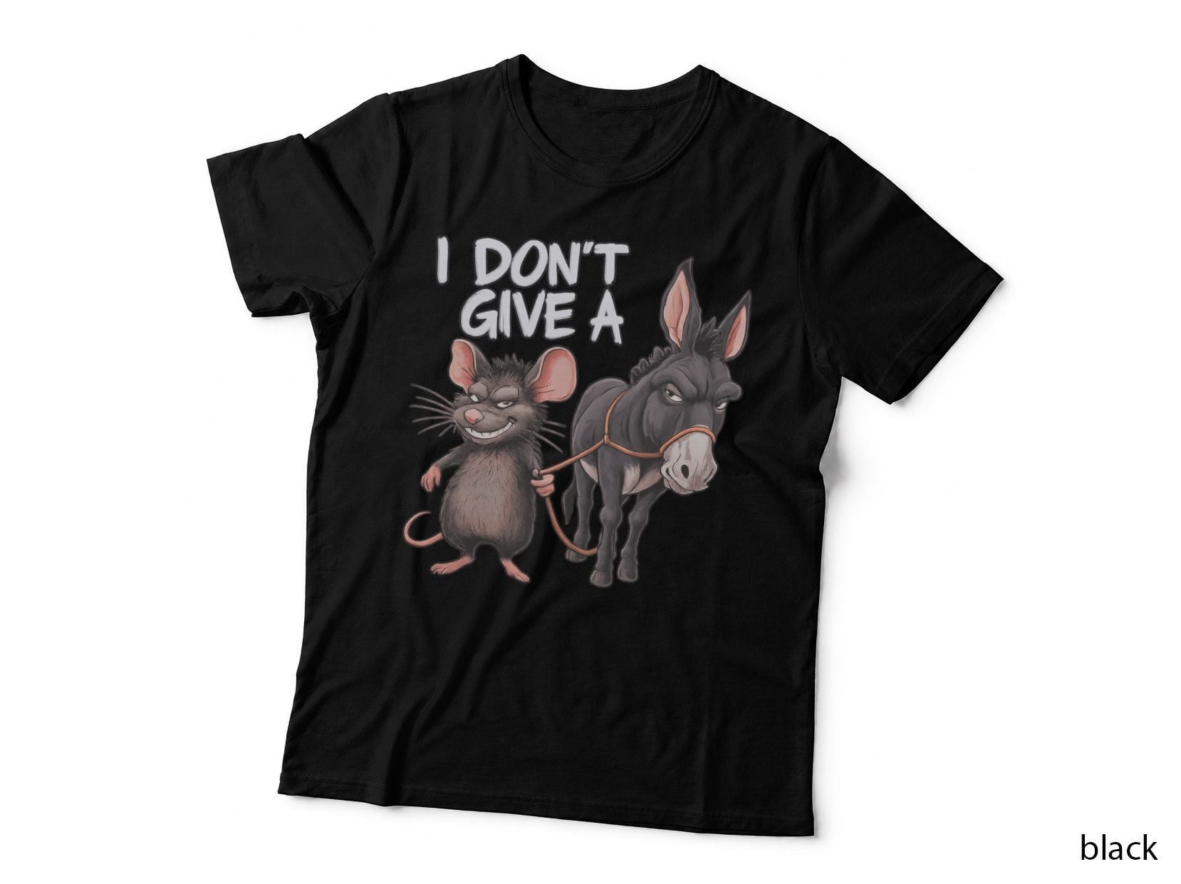 I Don't Give a Mouse and Donkey Funny Swear Pun Humor T-Shirt