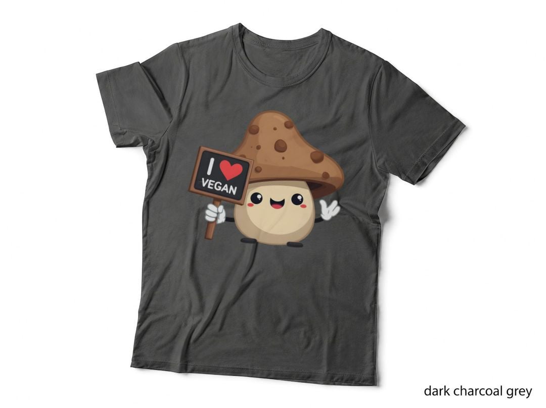 I Heart Vegan Mushroom Funny Veganism Food Lover Gift T-Shirt