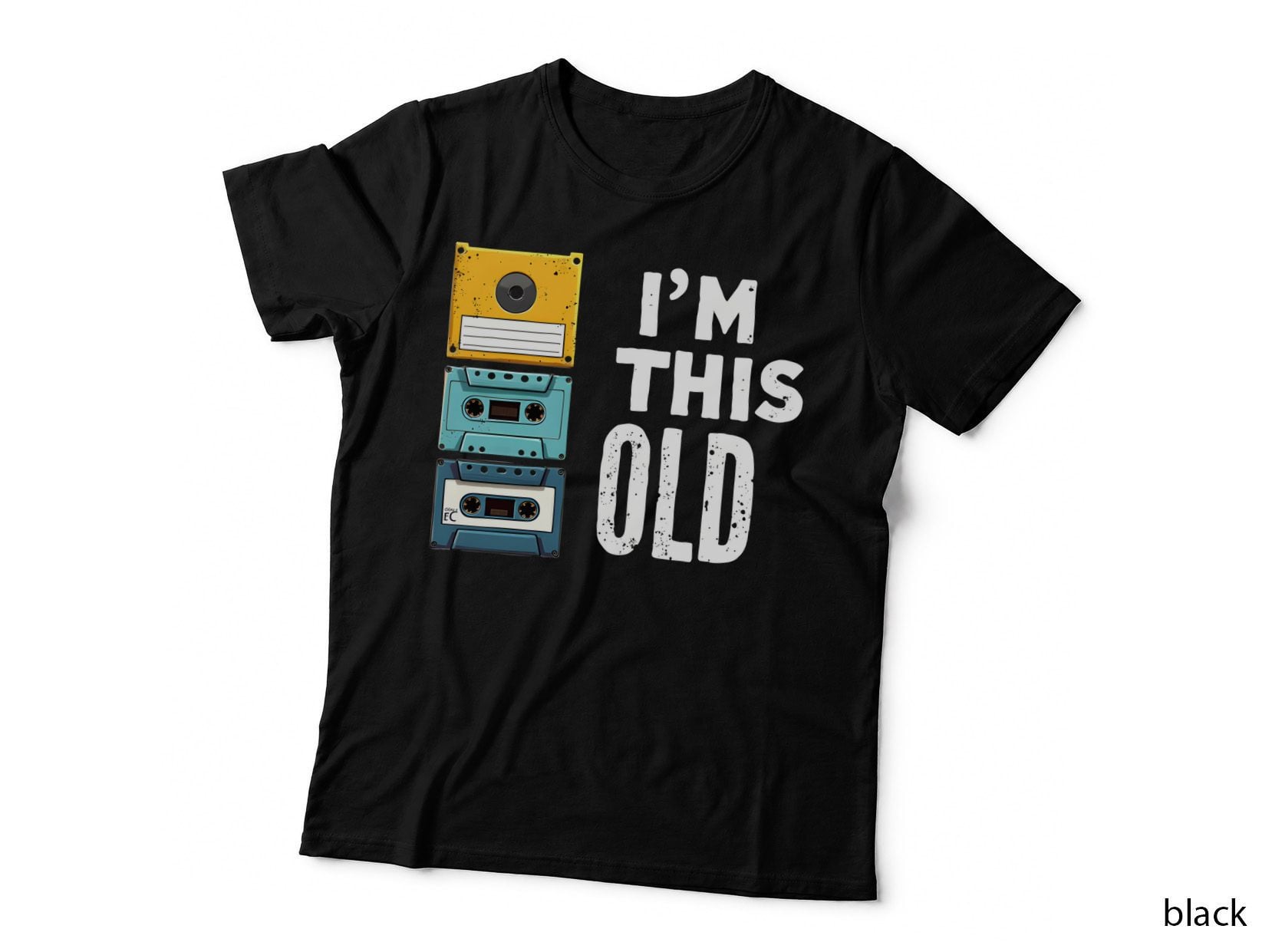 I'm This Old Floppy Disk Video Audio Cassette Retro Funny Humor Gift T-Shirt