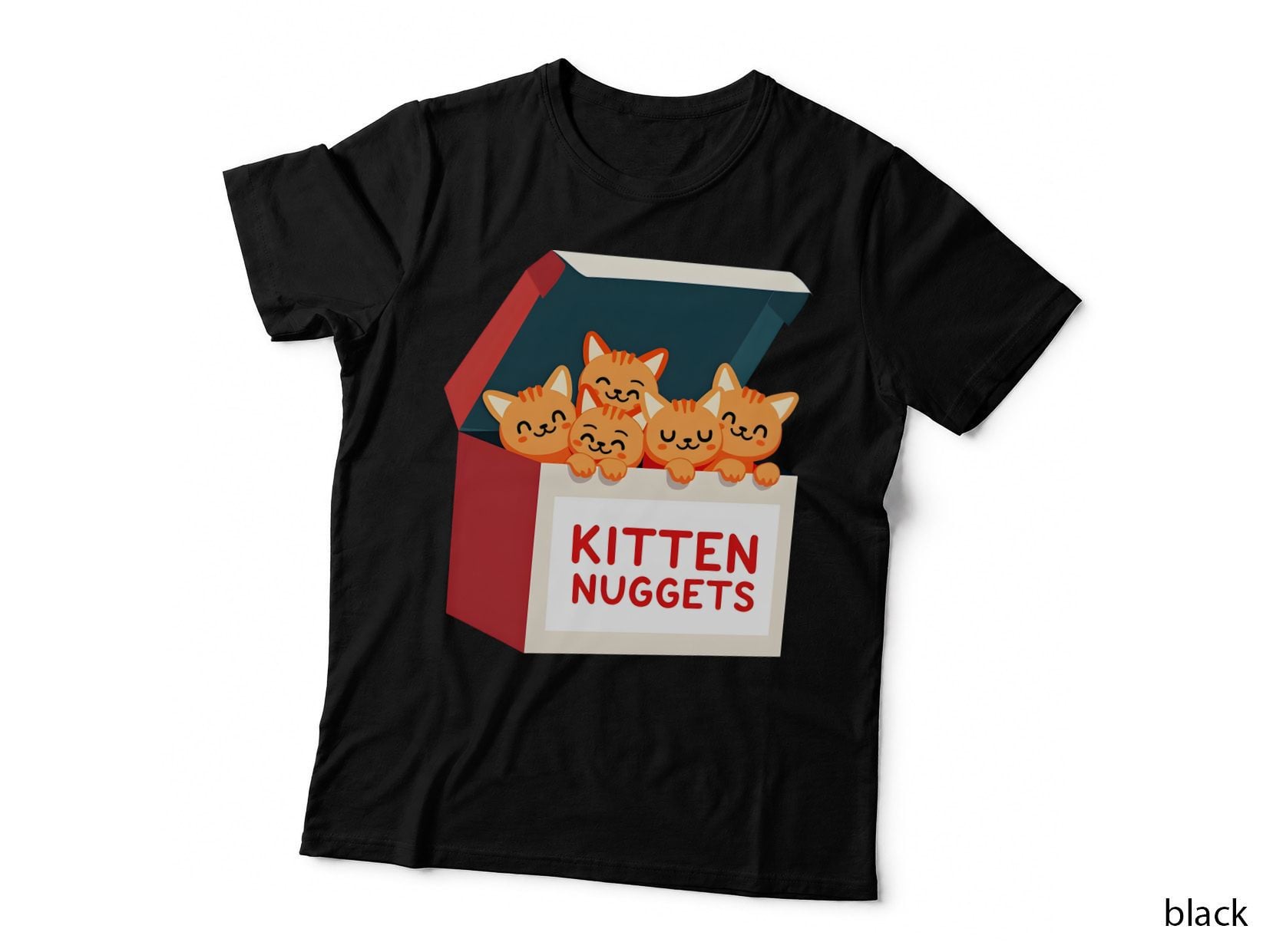Kitten Nuggets Funny Cartoon Orange Kittens Box Whimsical Adorable T-Shirt