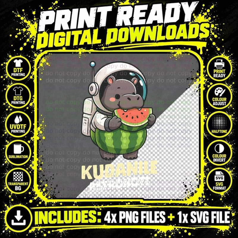 Kudanile Astronote Italian Brainrot Meme Kids Men Women Png SVG Digital Bundle