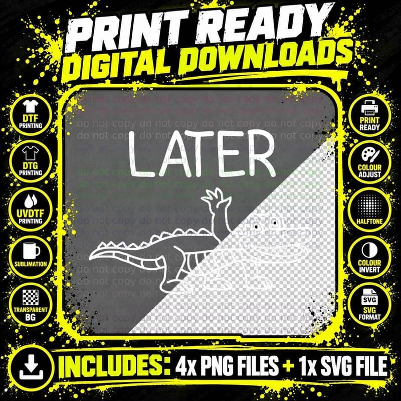 Later Gator, Alligator Puns, Funny, Jokes Png SVG Digital Bundle