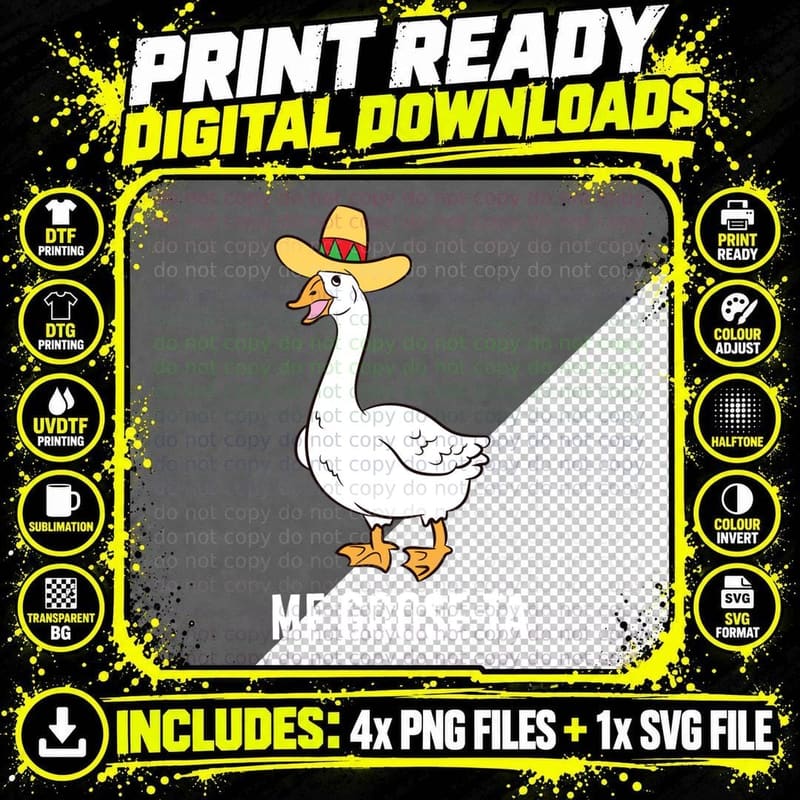 Me Goose Ta Mexican Funny Spanish Goose Pun Gift T-Shirt Png SVG Digital Bundle