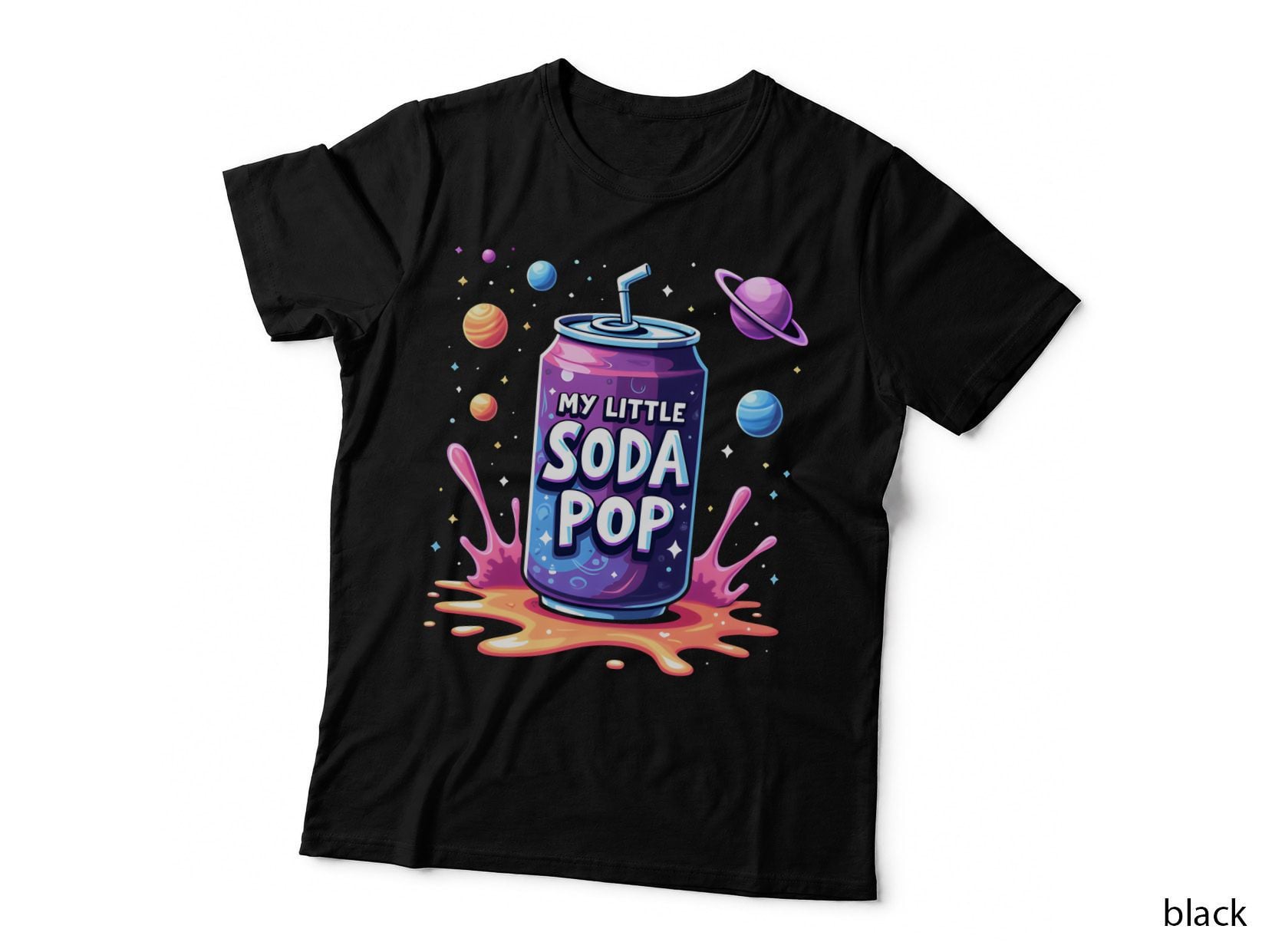 My Little Soda Pop Funny Purple Blue Gradient Can Colorful Splashes T-Shirt