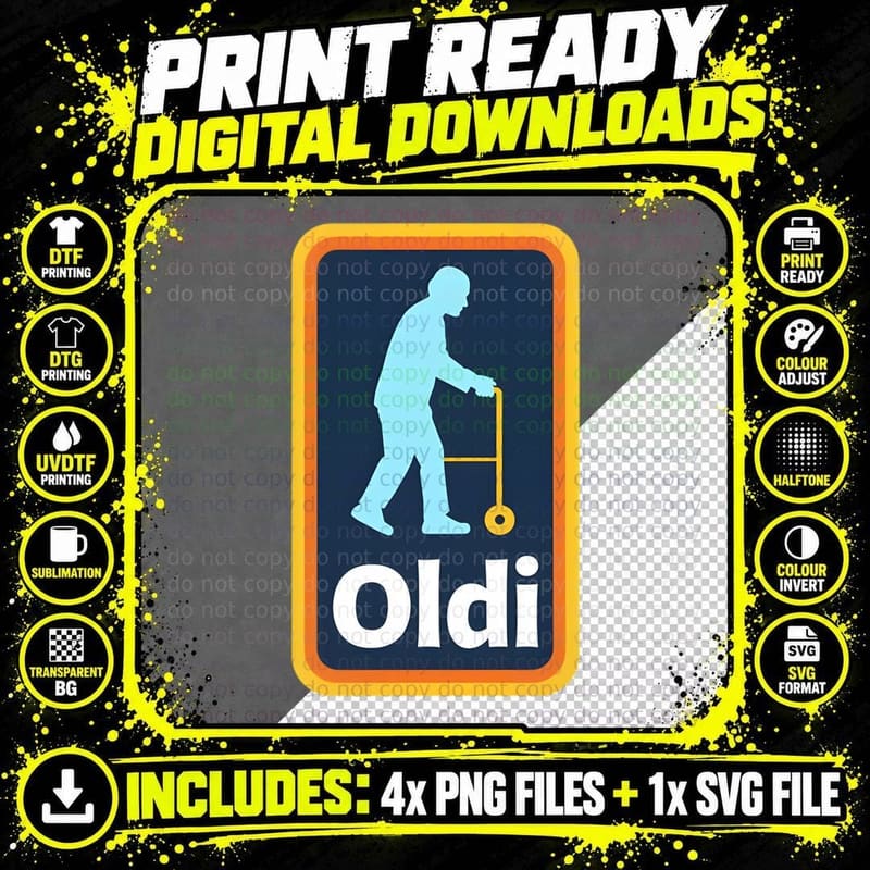 Oldi Minimalist Icon Design Funny Geriatric Humour Png SVG Digital Bundle