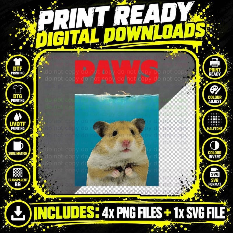 Paws Hamster Funny T-Shirt Parody Hammy Lover Gifts Png SVG Digital Bundle