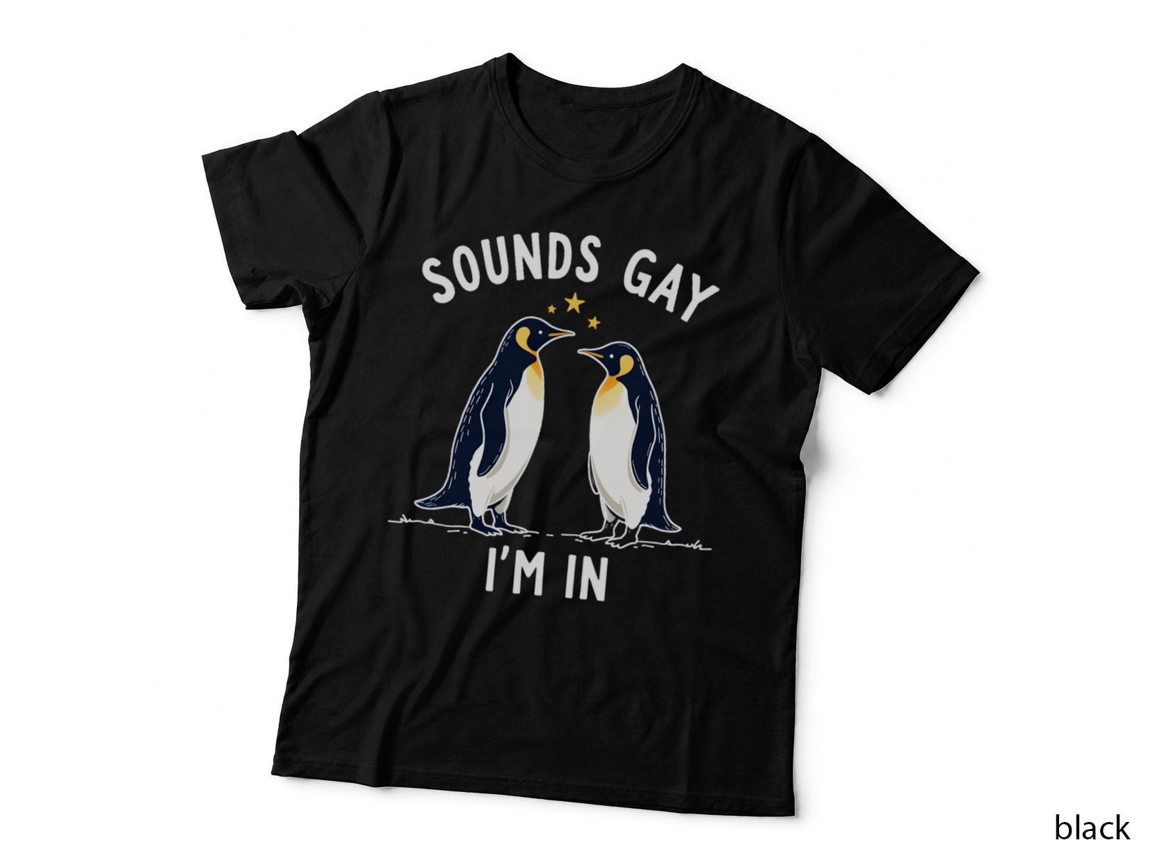 Sounds Gay I'm in Penguins Funny LGBTQ+ Humor Distressed Graphic T-Shirt