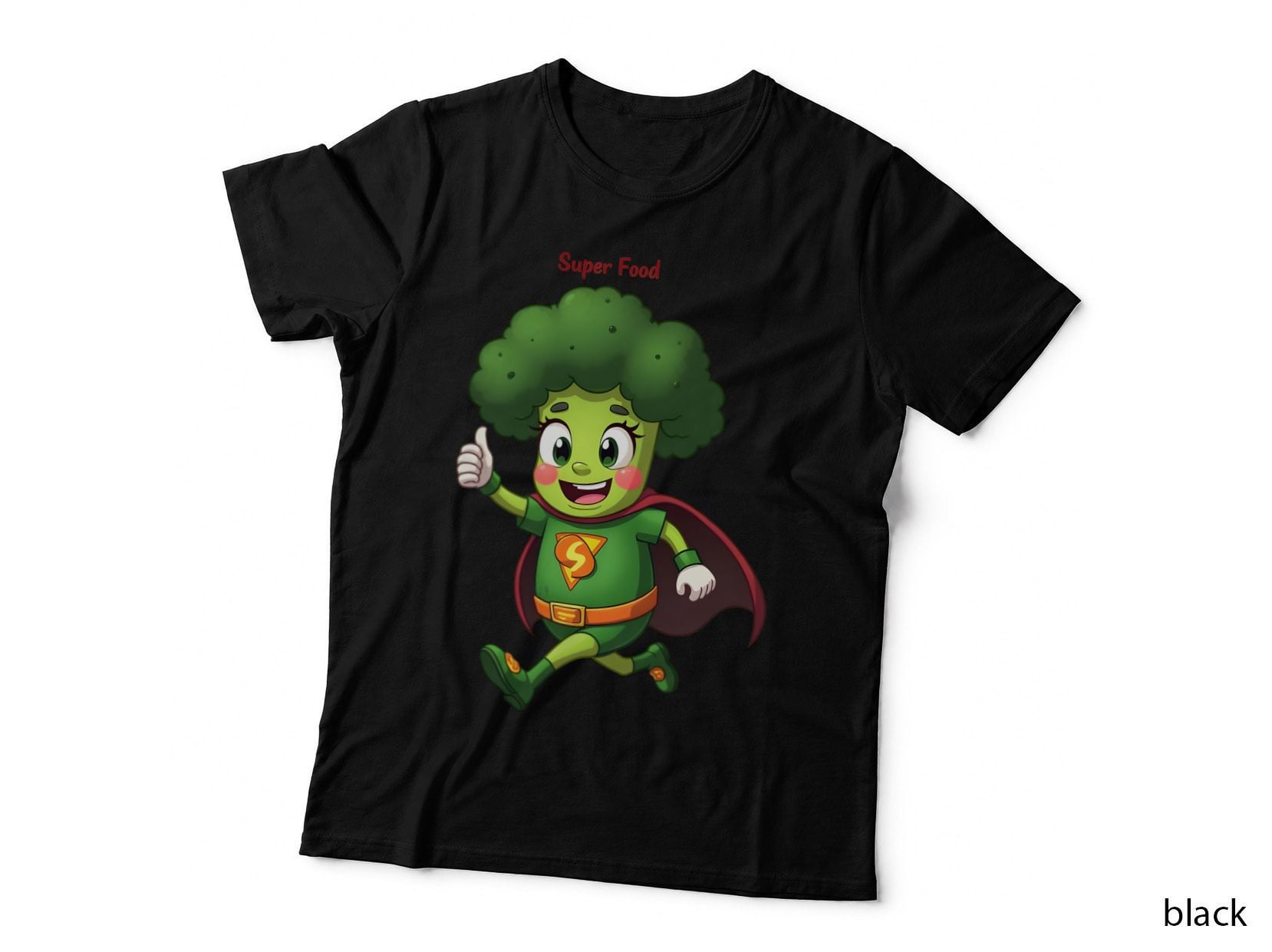 Super Food Broccoli Superhero Funny Healthy Eating Gift T-Shirt