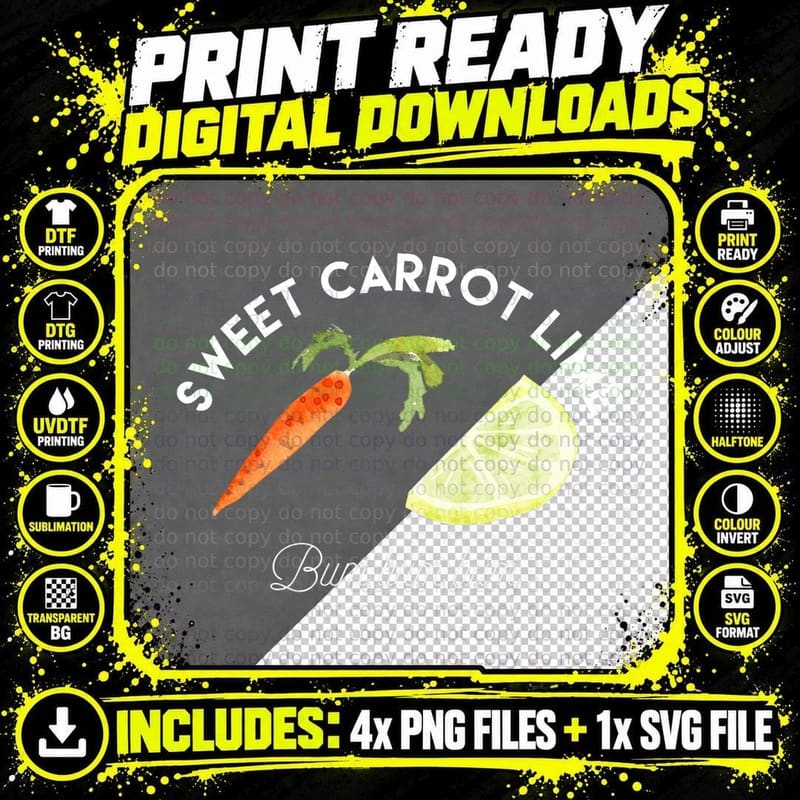 Sweet Carrot Lime Bum Funny Lyrics T-Shirt Png SVG Digital Bundle