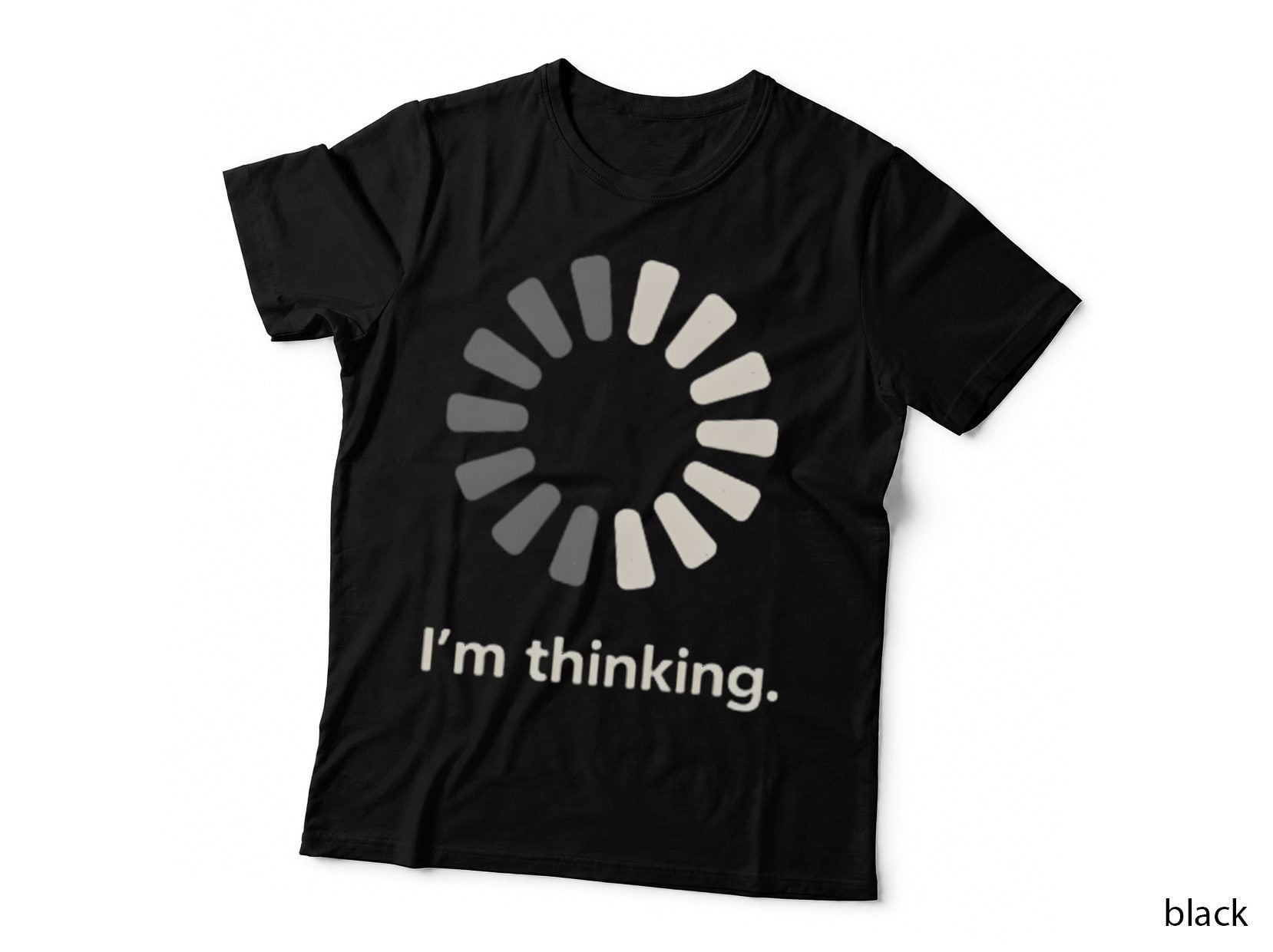 Thinking Funny Sarcastic Relatable Tech Humour Minimalist Loading T-Shirt
