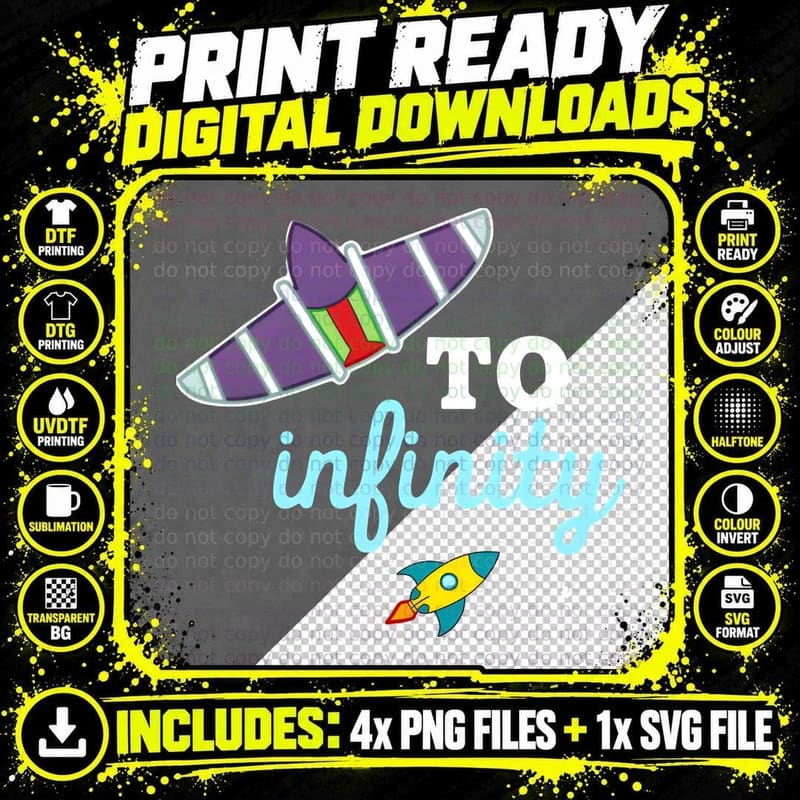 To Infinity Space Rocket Science Lover Funny Gift T-Shirt Png SVG Digital Bundle