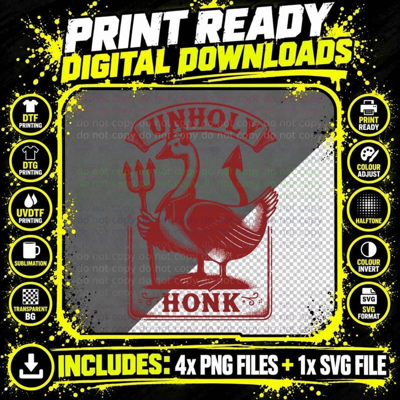 Unholy Honk Red, Retro Vintage, Funny Aesthetic Png SVG Digital Bundle