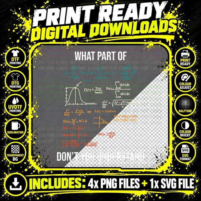 What Part of Retro Funny Mechanical Engineer Maths Png SVG Digital Bundle