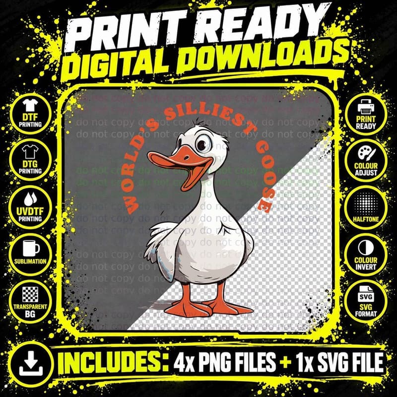 World's Silliest Goode! Funny Silly Goose Joke Gift Png SVG Digital Bundle