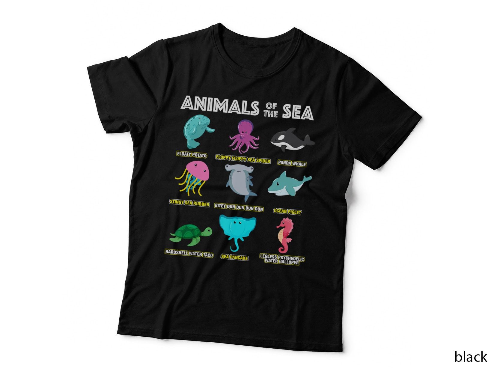 Animals of the World Sea Creatures Funny Ocean Humor Meme T-Shirt