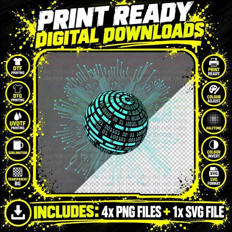 Binary Coding Computer Nerd Geeks Programmer Funny Png SVG Digital Bundle