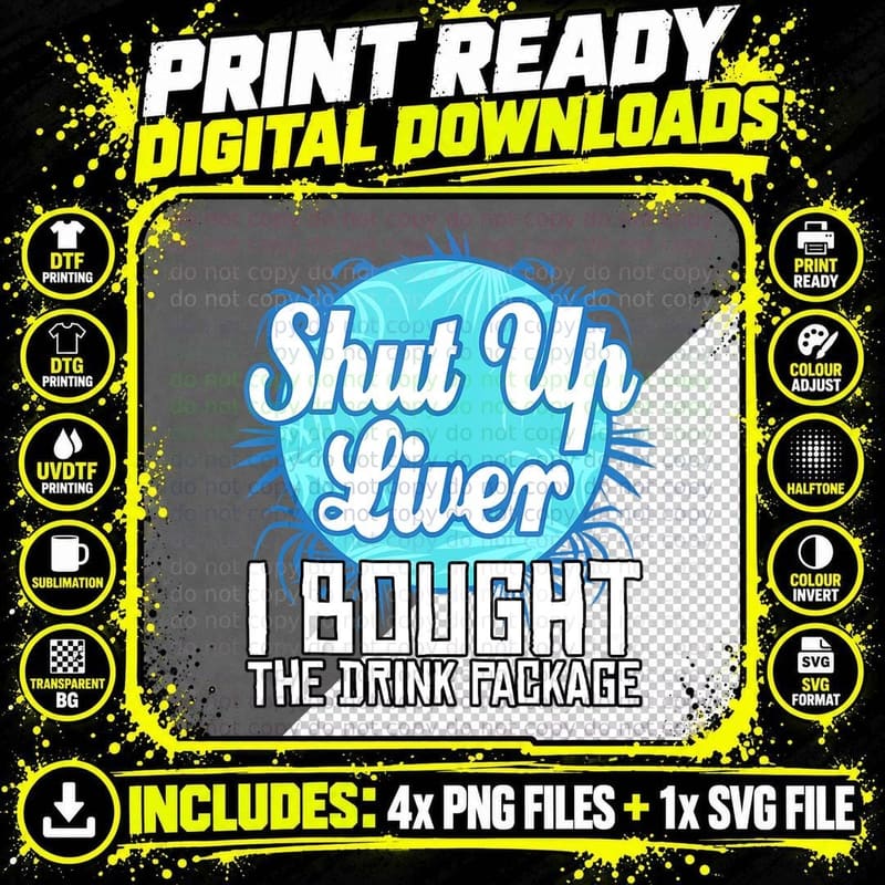 Bought the Drink Package Cruise Beach Hawaii Funny Png SVG Digital Bundle