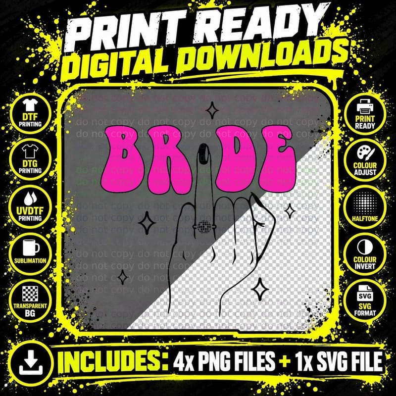 Bride Last Disco Funny Bridesmaid Bachelorette Matching Png SVG Digital Bundle