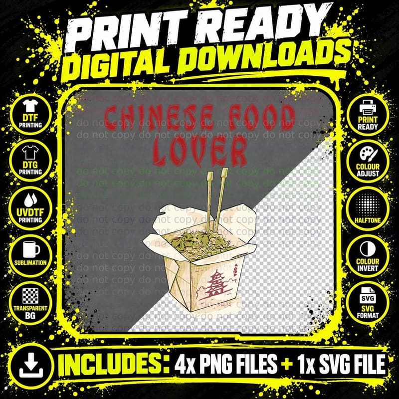 Chinese Food, Restaurant, Send Noodles Png SVG Digital Bundle