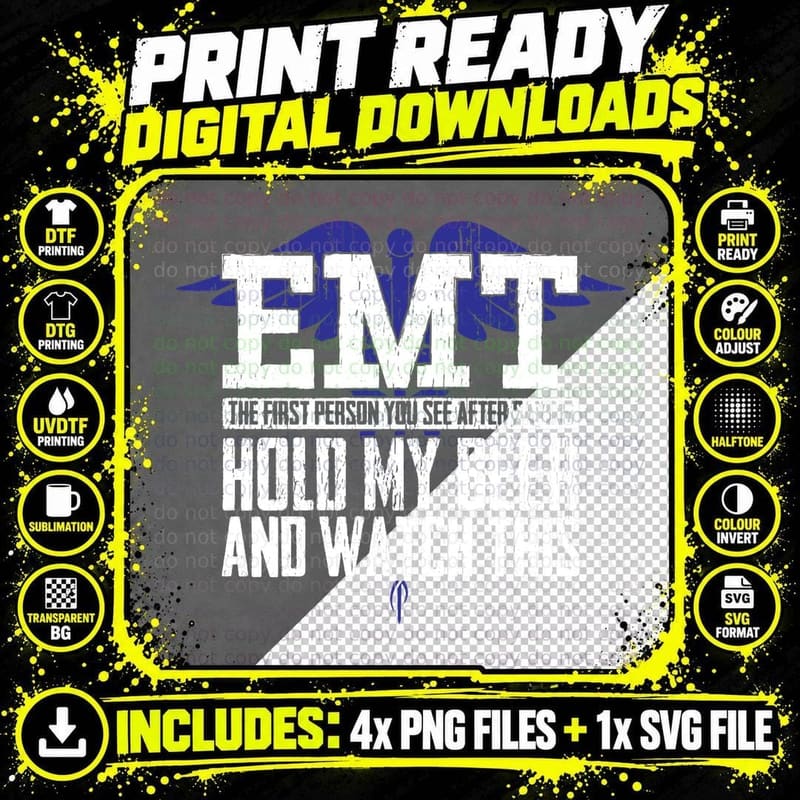 EMT Hoodie Funny Quote for EMS Emergency Paramedics Png SVG Digital Bundle