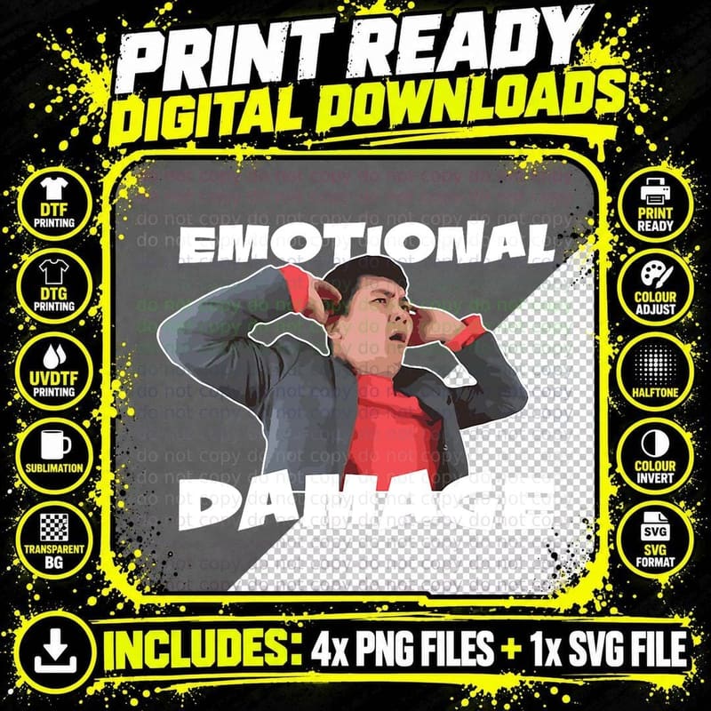 Emotional Damage Meme Cute Funny Quote Gift T-Shirt Png SVG Digital Bundle