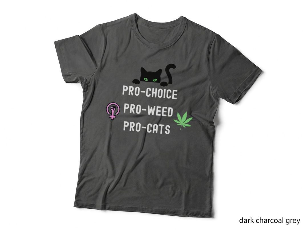 Feminism and 420 Funny Pro Choice Pro Cats Pro Weed Feminist T-Shirt