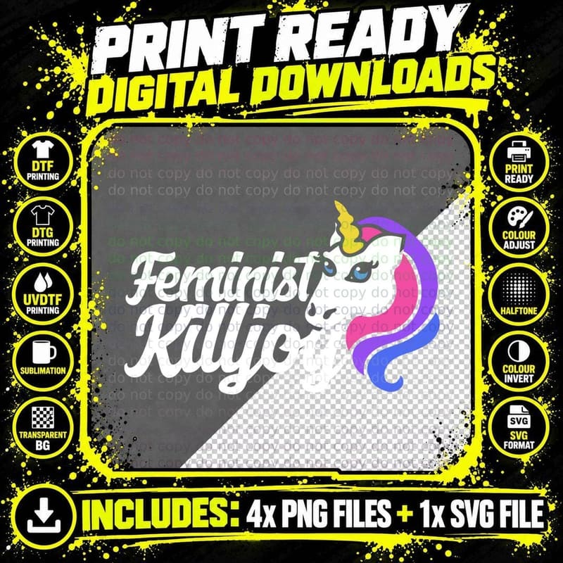 Feminist Killjoy Cute Funny Feminism Sweatshirt Png SVG Digital Bundle