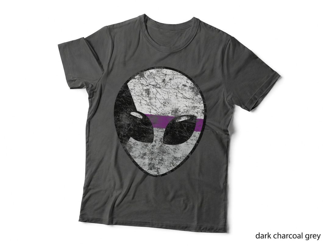 Funny Alien Vintage Demisexual Flag Tee, Funny Apparel T-Shirt