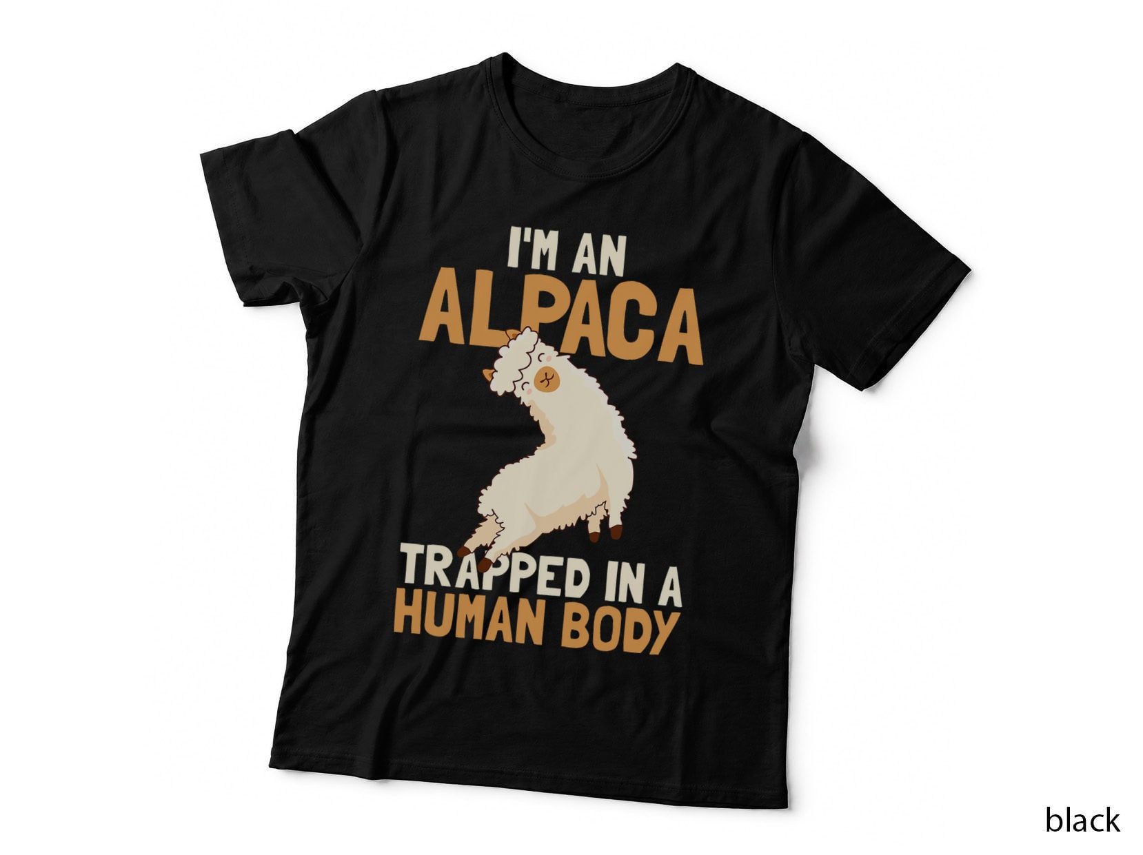 Funny Alpaca Lover Design Alpaca in a Human Body T-Shirt