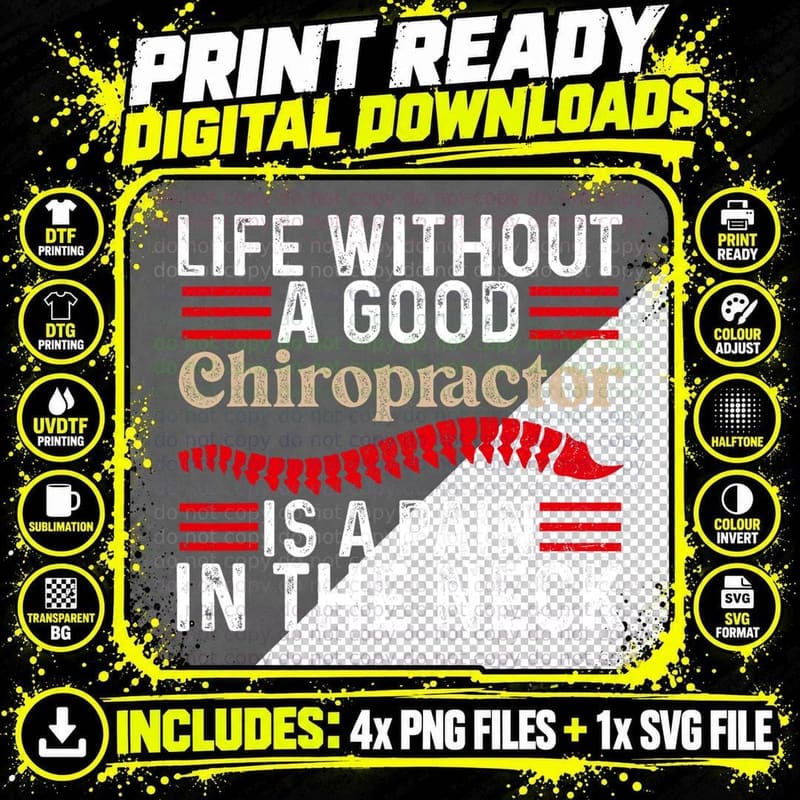 Funny Chiropractic Cool Patriotic Doctor of Chiropractic Png SVG Digital Bundle
