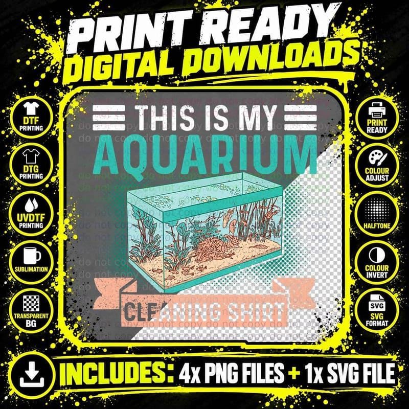 Funny Fish Tank Lover Aquarist This Is My Fish Tank Png SVG Digital Bundle