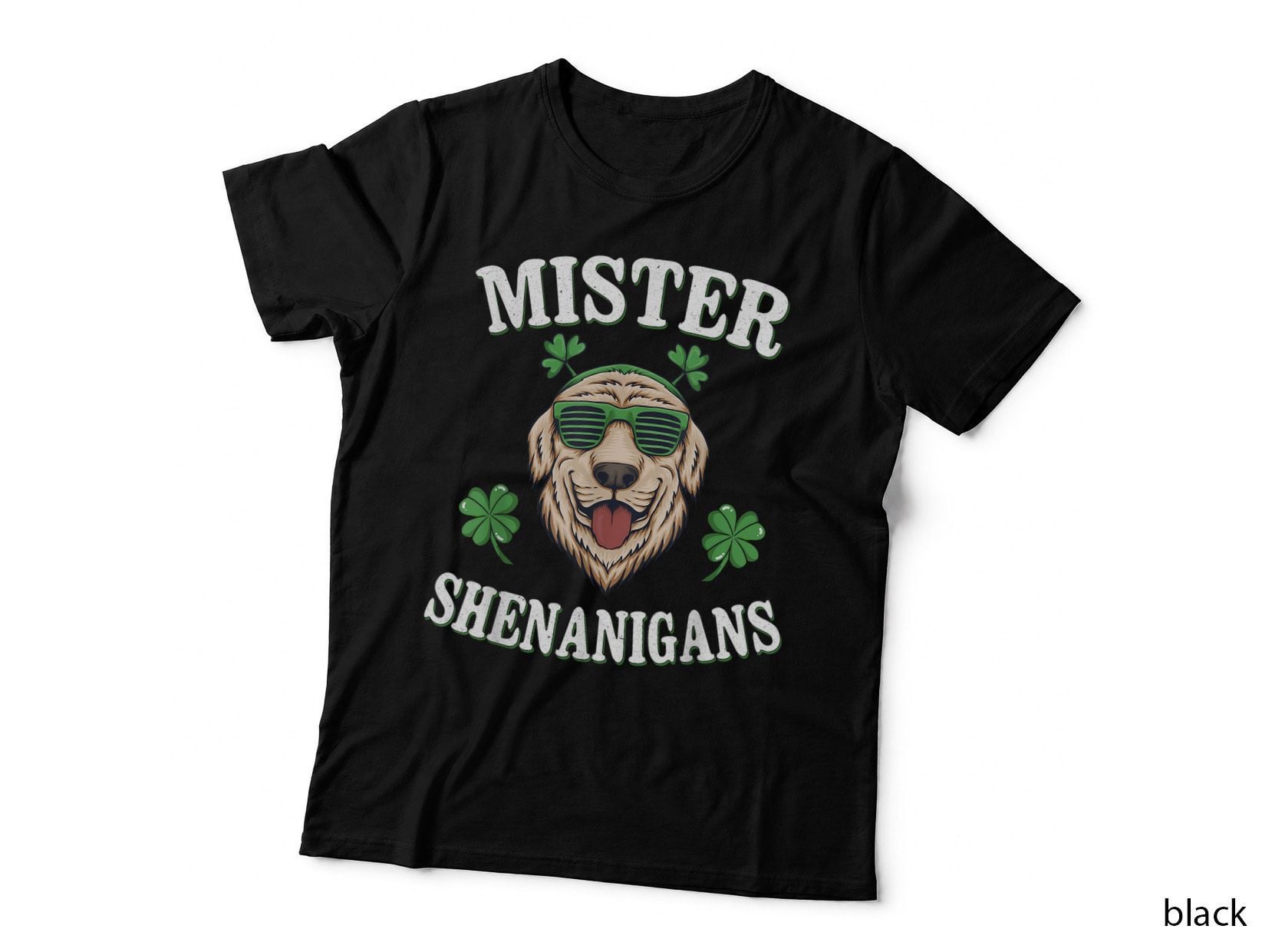 Funny Golden Retriever Saint Patricks Day Mister Shenanigans T-Shirt