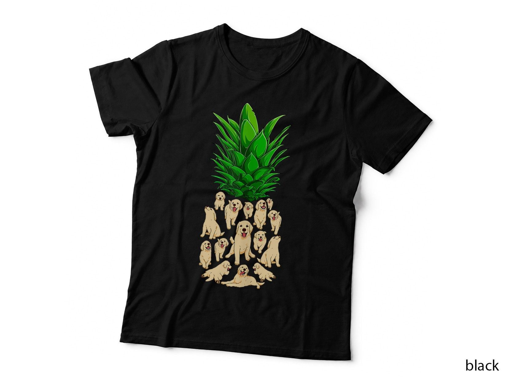 Funny Hawaii Pineapple Golden Retriever Dogs Summer, Funny T-Shirt