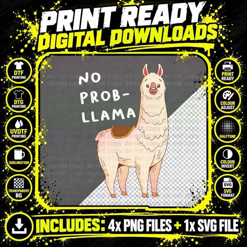 Funny Llama Alpaca Llamas Lover Girls Women T-Shirt Png SVG Digital Bundle