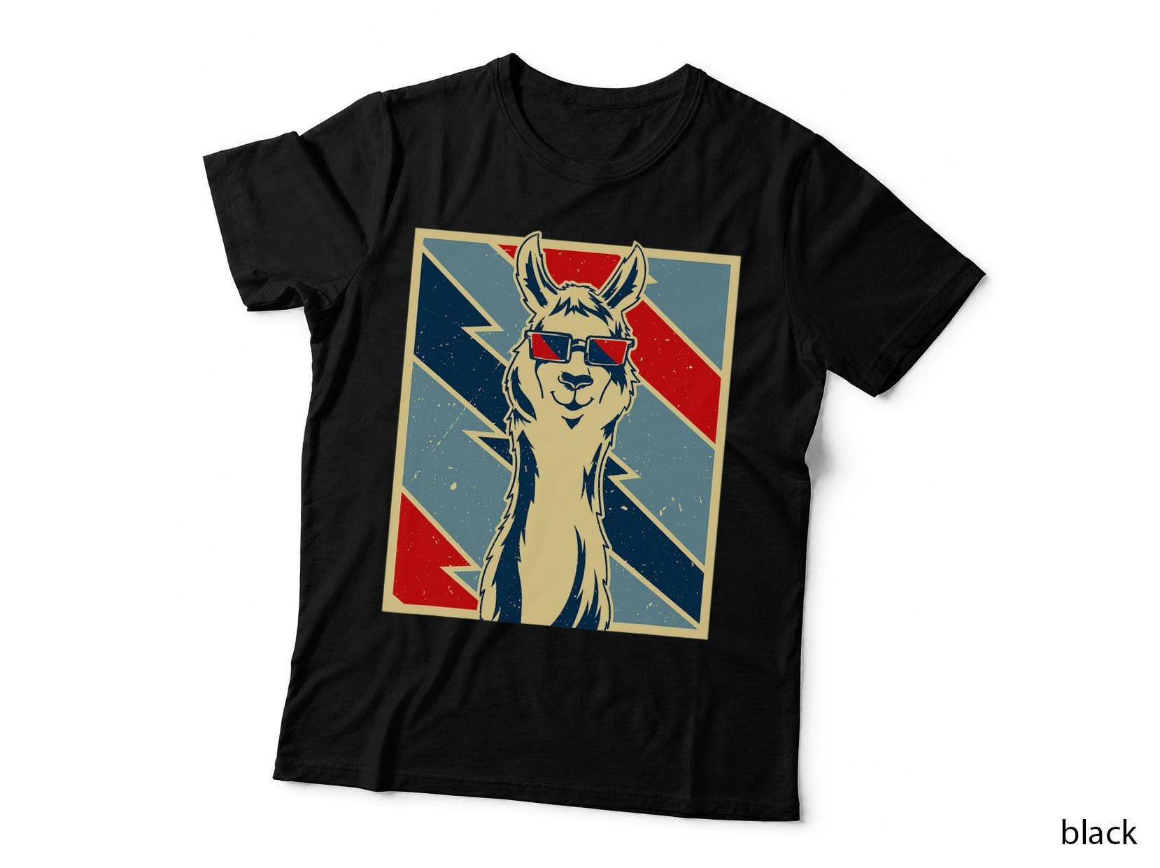 Funny Llama Retro Style Cool Sunglasses Alpaca Lover Gift T-Shirt