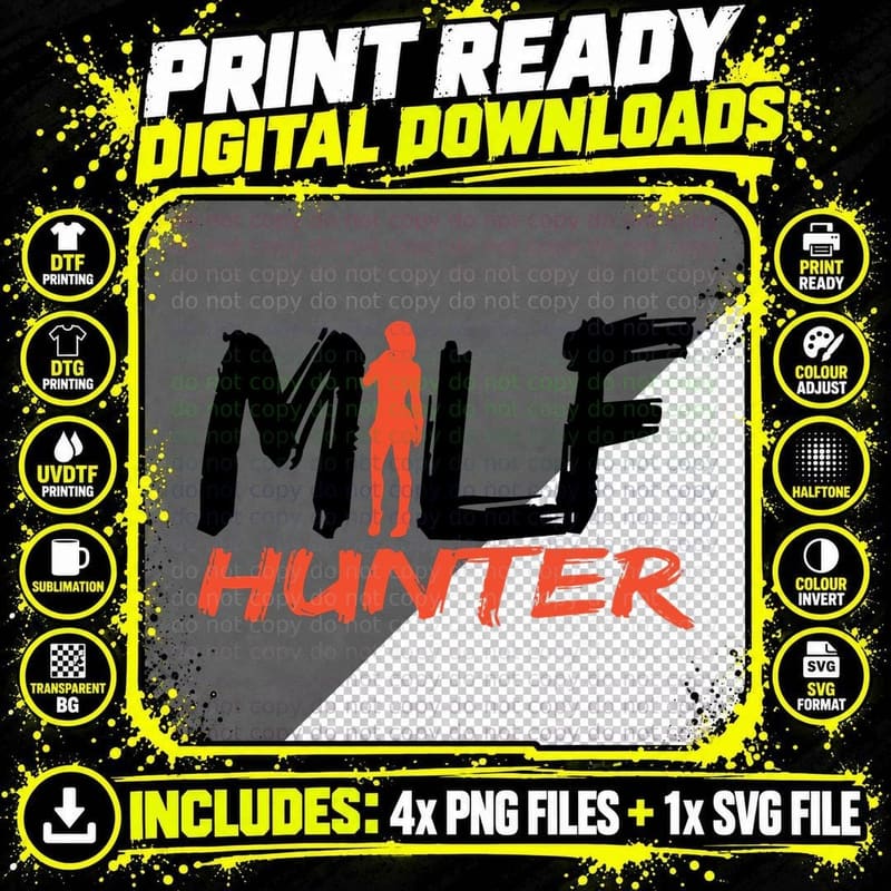 Funny Milf Hunter Pullover Hoodie, Joke Gift T-Shirt Png SVG Digital Bundle