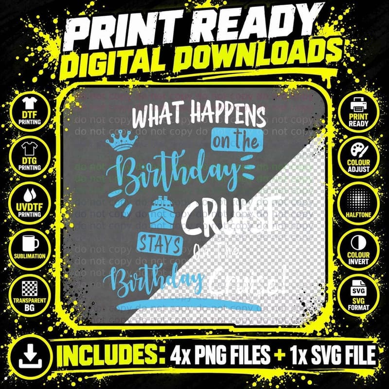 Funny My Birthday Cruise Funny Cruise Design for a Png SVG Digital Bundle