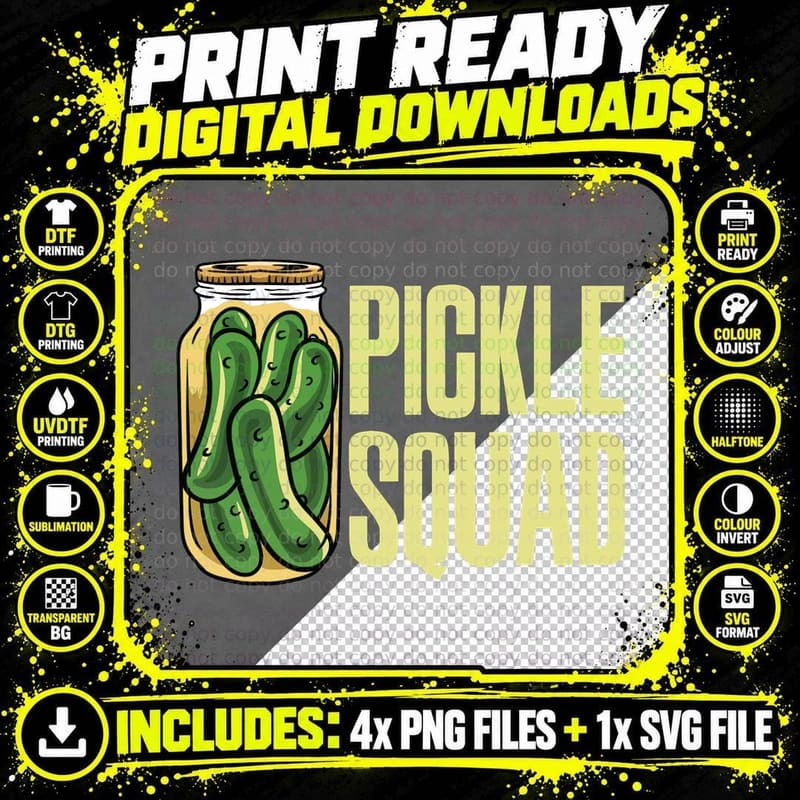 Funny Pickle Squad Pickles Food Team Pickles Pullover Png SVG Digital Bundle