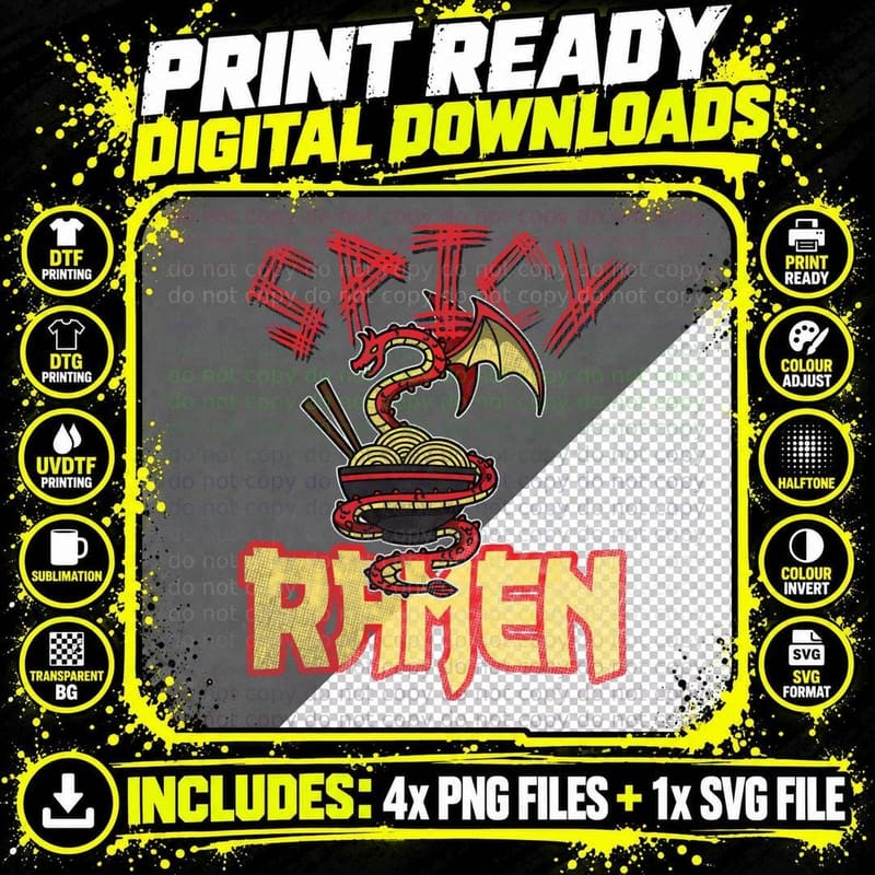 Funny Ramen Noodle Hoodie - Spicy Ramen Png SVG Digital Bundle