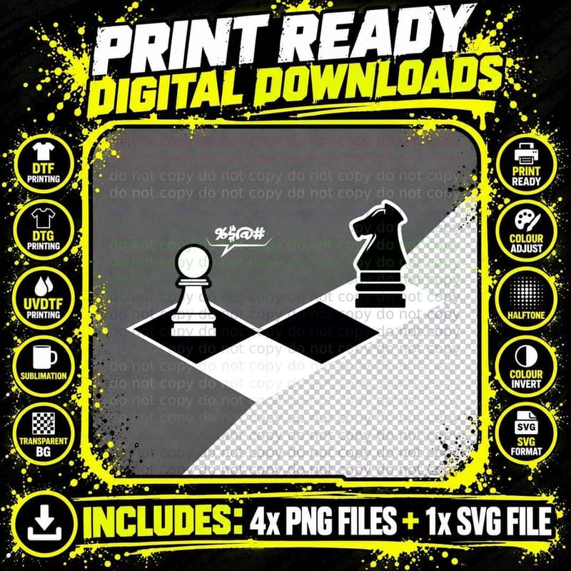 Funny Retro Chess Gift Chess-Player Pullover Hoodie Png SVG Digital Bundle