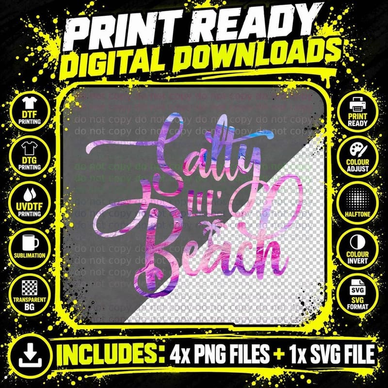 Funny Salty Lil Beach Ocean Cruise Ship Vacation Png SVG Digital Bundle