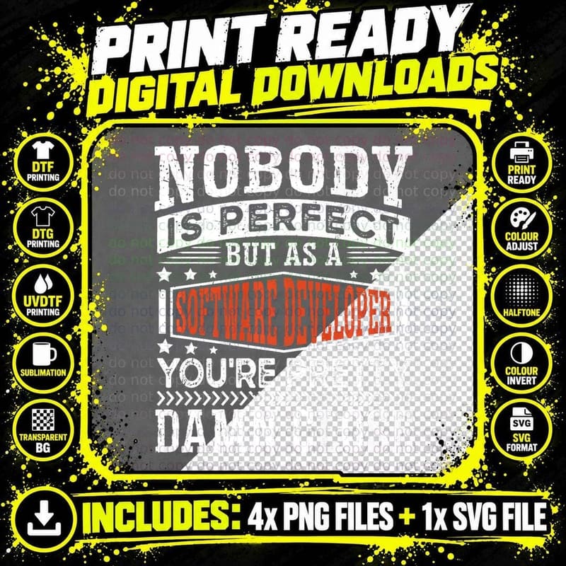 Funny Software Engineer Loves Coding - Software Png SVG Digital Bundle