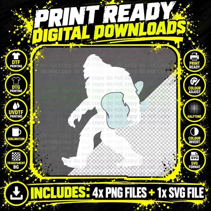 Funny Tooth Carry Dentist Yetti Bigfoot Sasquatch Png SVG Digital Bundle